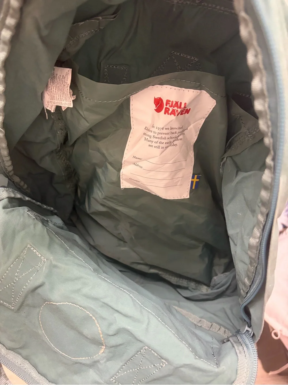 Fjallraven Kånken Backpack - Teal Green with Red Logo